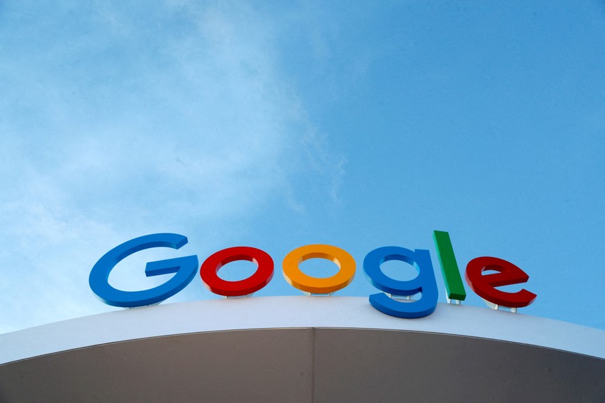 FILE PHOTO: The Google logo is seen on the Google house at CES 2024, an annual consumer electronics trade show, in Las Vegas, Nevada, U.S. January 10, 2024. REUTERS/Steve Marcus/File Photo