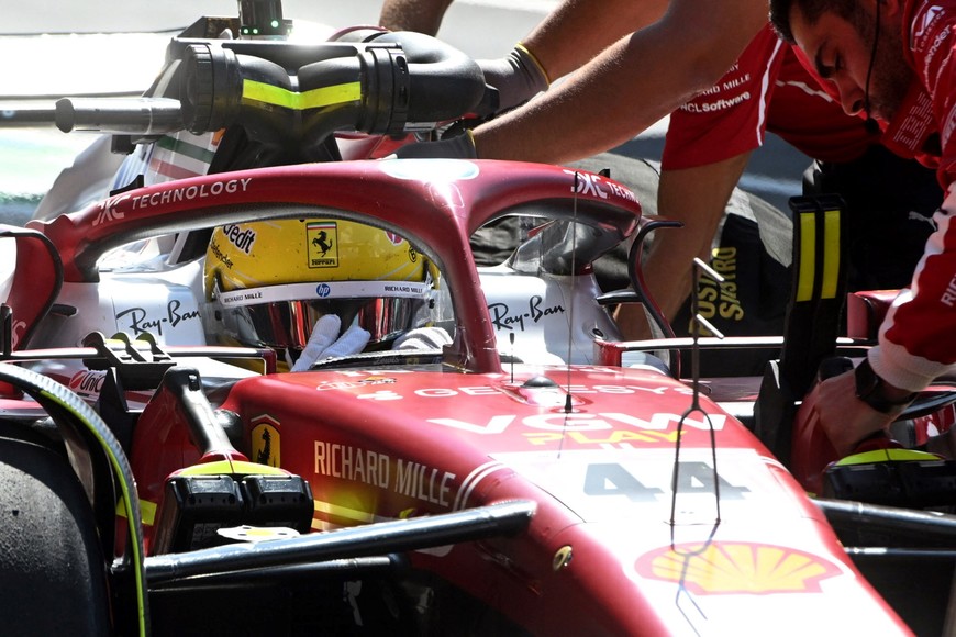 Formula One F1 - Italian Grand Prix - Autodromo Nazionale Monza, Monza, Italy - September 5, 2025
Ferrari's Lewis Hamilton during practice REUTERS/Jennifer Lorenzini