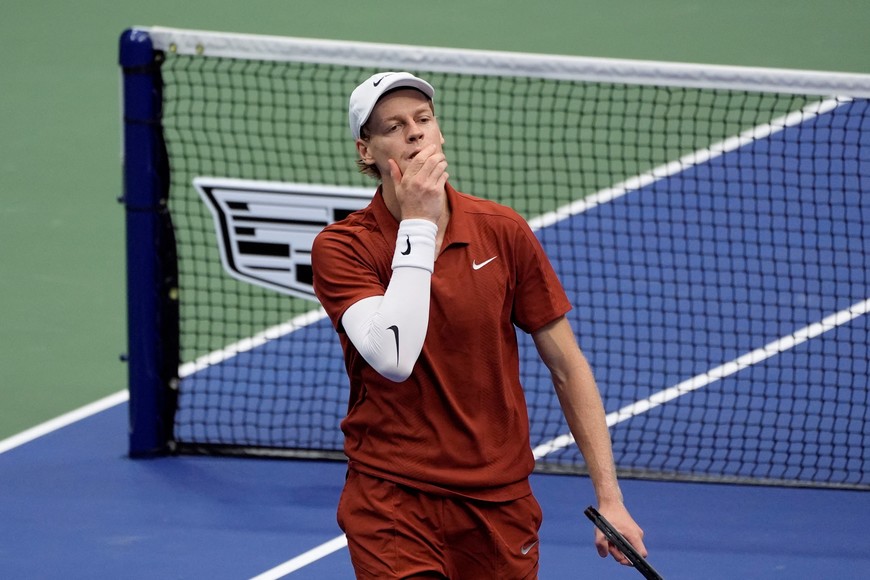 Tennis - U.S. Open - Flushing Meadows, New York, United States - September 7, 2025
Italy's Jannik Sinner reacts during his final match against Spain's Carlos Alcaraz REUTERS/Eduardo Munoz