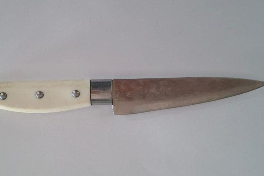 El arma blanca incautada por la Brigada Motorizada. Foto: El Litoral