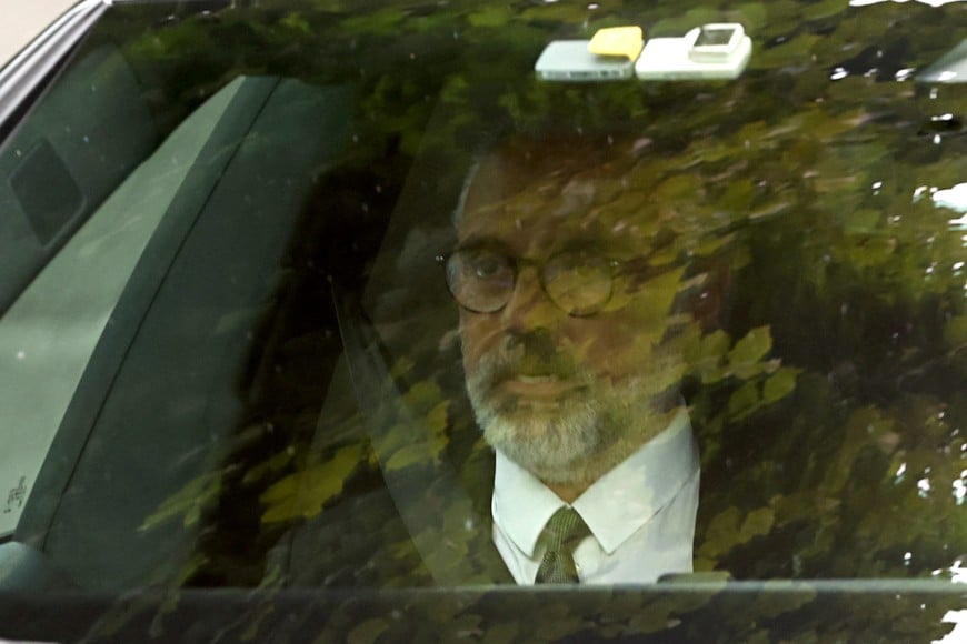 Andrea Camerana, late Italian fashion designer Giorgio Armani's nephew leaves after attending Armani's private funeral ceremony at San Martino church in Rivalta, Italy September 8, 2025. REUTERS/Gonzalo Fuentes