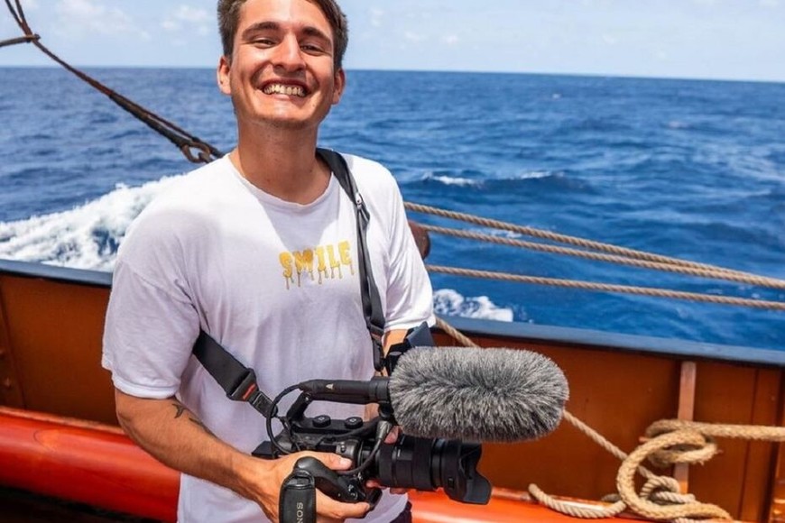 Nicolás Marín, el brillante fotógrafo argentino que se sumó a la Flotilla Libertad. Gentileza.