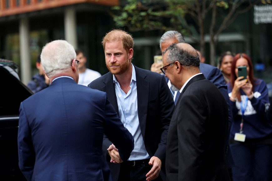 Britain's Prince Harry departs, following his visit to the Centre for Blast Injury Studies at Imperial College London, in London, Britain, September 10, 2025. REUTERS/Suzanne Plunkett/Pool