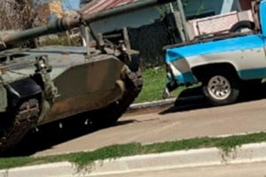 El tanque pertenece al Regimiento 6 Blandengues del Ejército.