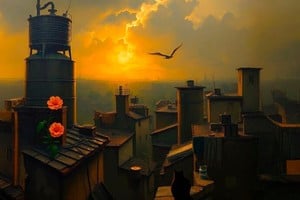 "Descubro techos de chapa escritos por la lluvia, terrazas con colecciones de objetos sin biografía (...), pasillos que las azoteas traman como si fueran pasadizos secretos de un palacio sin rey. Sopla un viento que no empuja; pule". Gentileza