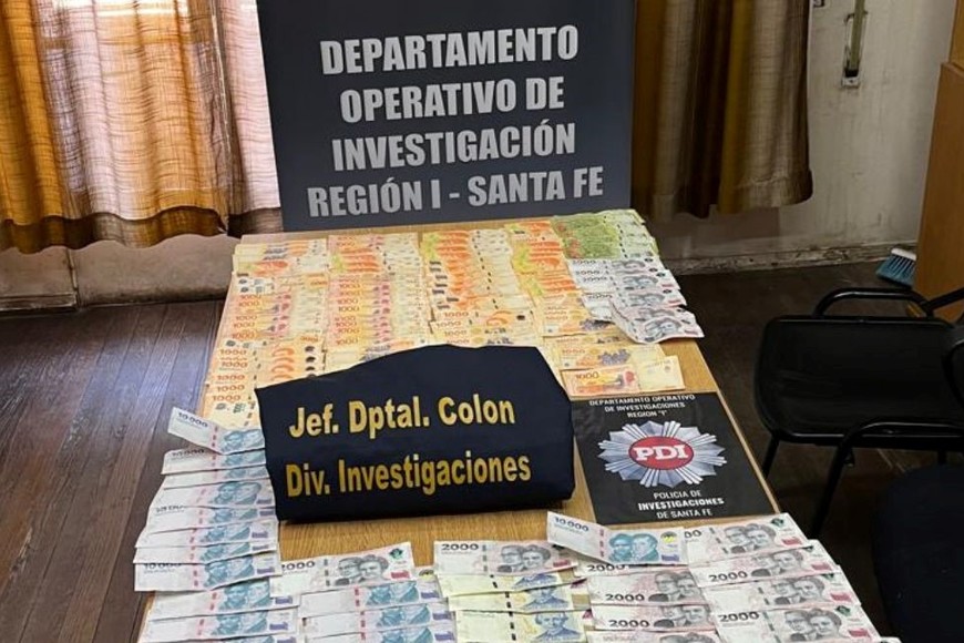 Los uniformados hallaron un millón de pesos en efectivo. Foto: El Litoral