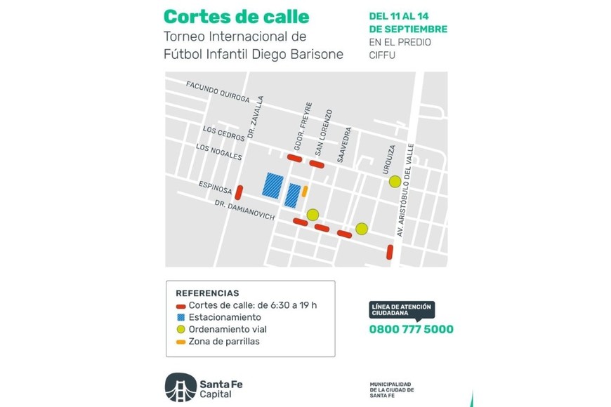 La Municipalidad realizará cortes de tránsito.