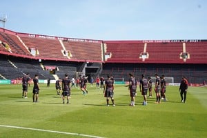 El estadio durante la entrada en calor del local. Crédito: Fernando Nicola