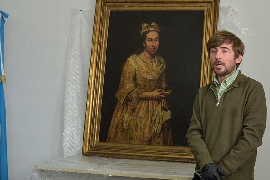 La pintura identificada por el periódico holandés AD como "Retrato de una dama" . Credito: Getty Images