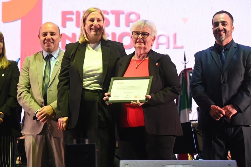Scaglia, participó el sábado de la edición 81 de la Fiesta Nacional de la Agricultura en la Plaza San Martín de Esperanza.