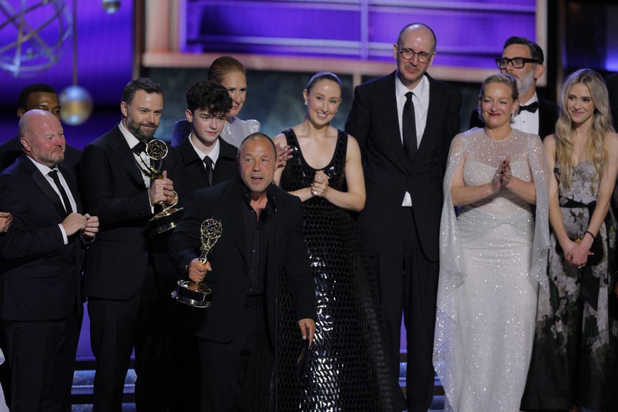 Stephen Graham and the cast and crew of Adolescence receive Best Limited or Anthology series award at the 77th Primetime Emmy Awards in Los Angeles, California, U.S., September 14, 2025. REUTERS/Mike Blake