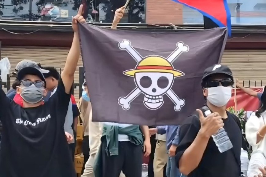 One Piece, anime  de piratas que pregona por los derechos de los más débiles y el derrocamiento de dinastías, fue protagonista en Nepal al igual que otras revueltas en Asia.