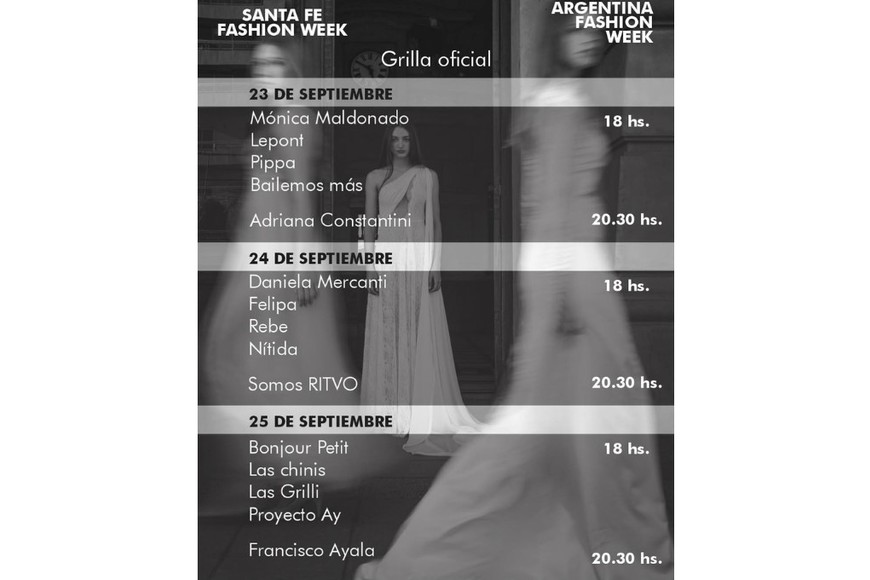 La grilla oficial del evento.