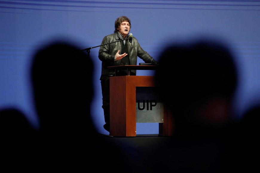 Argentina's President Javier Milei speaks during the Industrial Entrepreneurs Forum of Paraguay (FEIP), in Asuncion, Paraguay, September 16, 2025. REUTERS/Cesar Olmedo