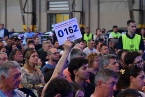 El último lote se vendió pasadas las 22, con más de 500 personas pujando. "Esto demuestra que hubo un gran interés y que hubo muchas oportunidades por cada lote", destacó Matías Figueroa Escauriza en diálogo con El Litoral. Crédito: Luis Cetraro