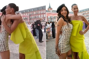 Pampita y María Becerra hicieron su aparición en la noche de moda en España.