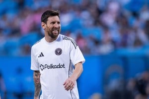 Sep 13, 2025; Charlotte, North Carolina, USA; Inter Miami forward Lionel Messi (10) warms up before a match against the Charlotte FC at Bank of America Stadium. Mandatory Credit: Scott Kinser-Imagn Images