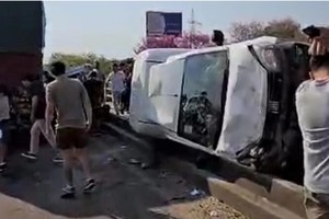 El motociclista Juan Carlos Pérez, de 57 años, murió tras el choque múltiple en el puente General Belgrano.