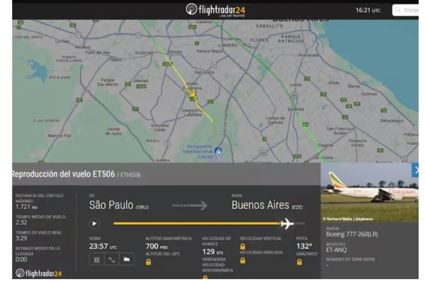 El vuelo llegó con 30 minutos de demora