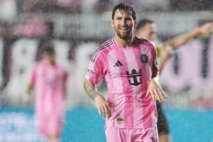 Sep 20, 2025; Fort Lauderdale, Florida, USA;  Inter Miami forward Lionel Messi (10) reacts to missing a shot on goal in the first half against D.C. United at Chase Stadium. Mandatory Credit: Jim Rassol-Imagn Images