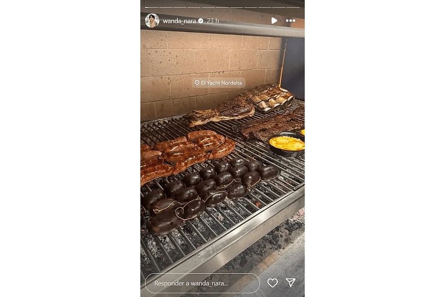 Wanda Nara recibió a Maxi López con morcillas bombón y provoleta. (Instagram/@wanda_nara).