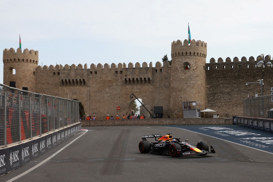 Formula One F1 - Azerbaijan Grand Prix - Baku City Circuit, Baku, Azerbaijan - September 19, 2025
Red Bull's Max Verstappen during practice REUTERS/Anton Vaganov