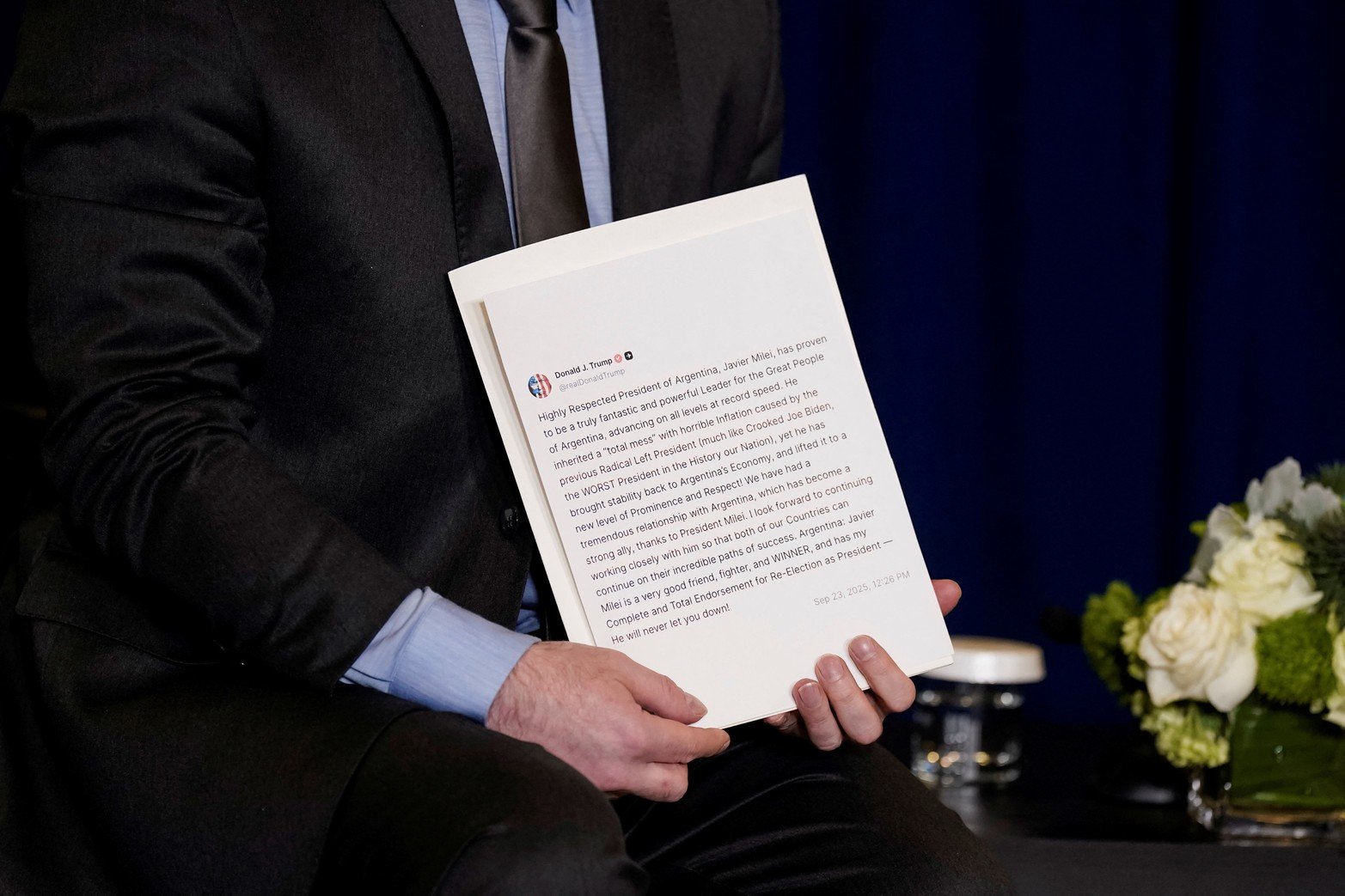 Donald Trump sobre Milei: “Tiene mi apoyo total para seguir como presidente”