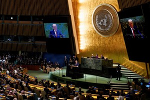 U.S. President Donald Trump addresses the 80th United Nations General Assembly, in New York City, New York, U.S., September 23, 2025. REUTERS/Al Drago