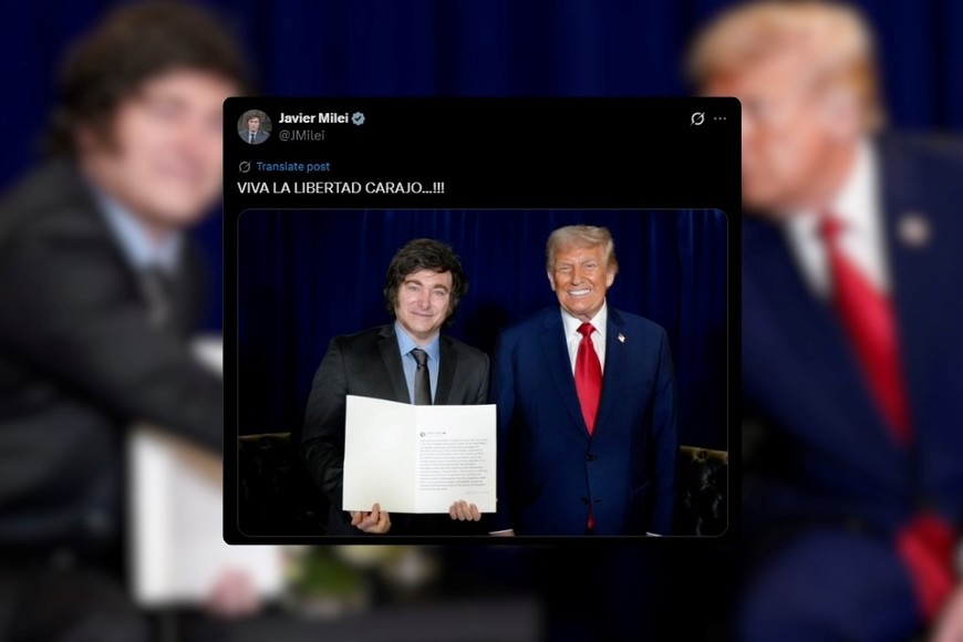 Milei tras la reunión con Trump. Foto: El Litoral