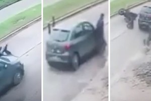 El hecho quedo registrado por una cámara de seguridad del lugar