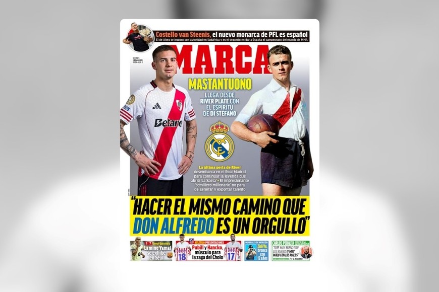 Marca comparó al juvenil con el ídolo histórico del club por su origen riverplatense.