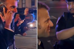 Macron este lunes por la noche en Nueva York.