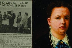 Una vieja crónica de El Litoral y el autorretrato de Pepa. Foto: Archivo El Litoral