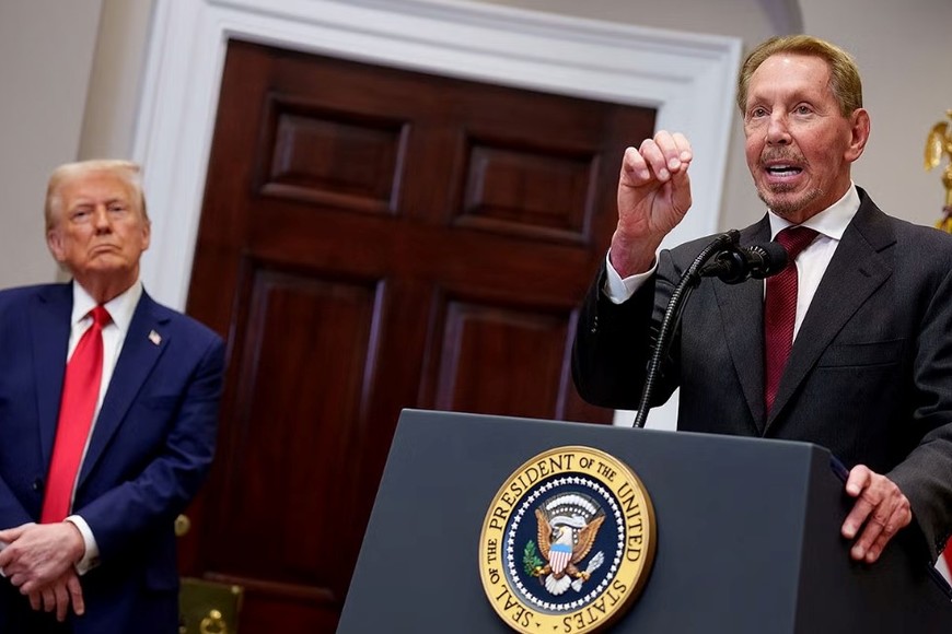 Larry Ellison y su estrecha relación con Trump. Crédito: Andrew Harnik/Getty Images
