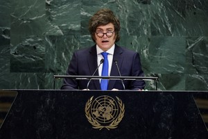 Argentina's President Javier Milei addresses the 80th United Nations General Assembly (UNGA) at the U.N. headquarters in New York, U.S., September 24, 2025. REUTERS/Jeenah Moon