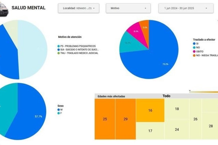 Motivos de atención y  edades. Foto: Informe Seliar SIES 107.