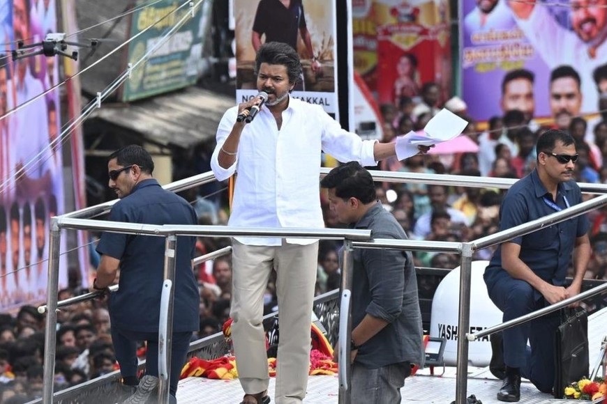 La estampida fue durante un mitin político del actor y líder Vijay en Tamil Nadu.