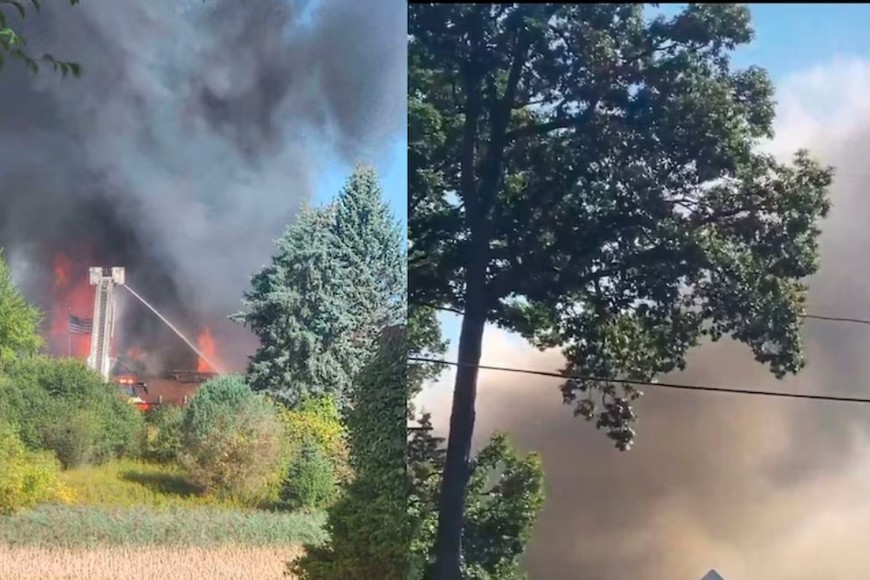 Una iglesia  fue blanco esta mañana de un tiroteo e incendio