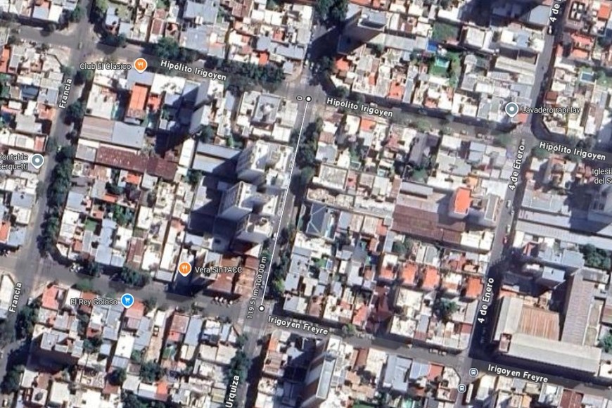 La zona afectada por el corte. Crédito: Google Maps