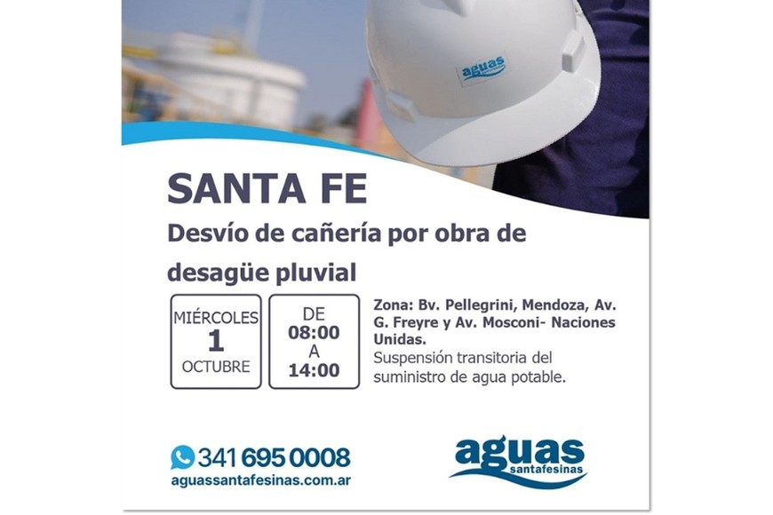 El aviso de ASSA en redes.