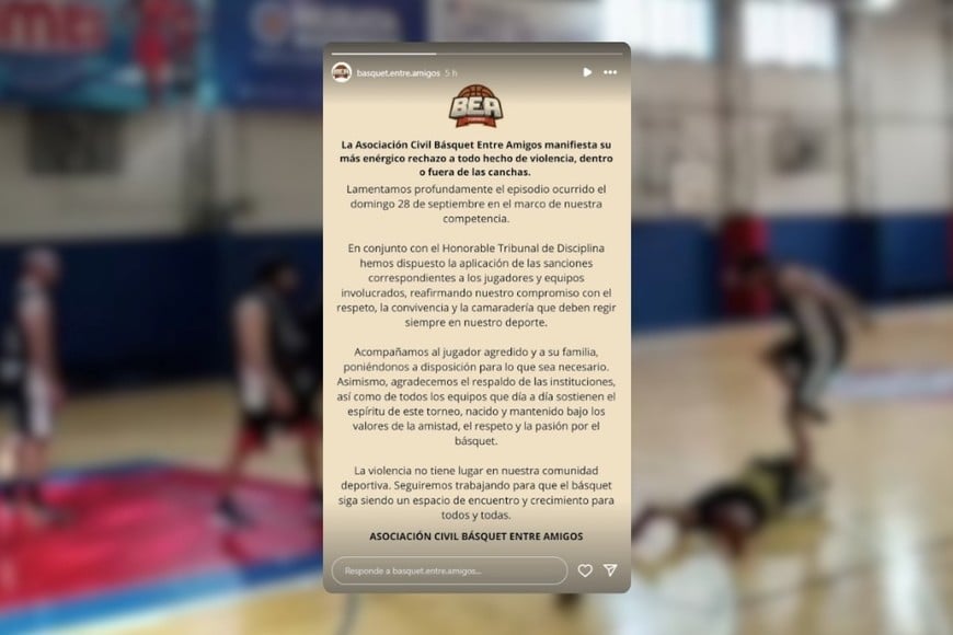 El comunicado de BEA repudió el hecho y pidió reforzar los valores del deporte amateur.
