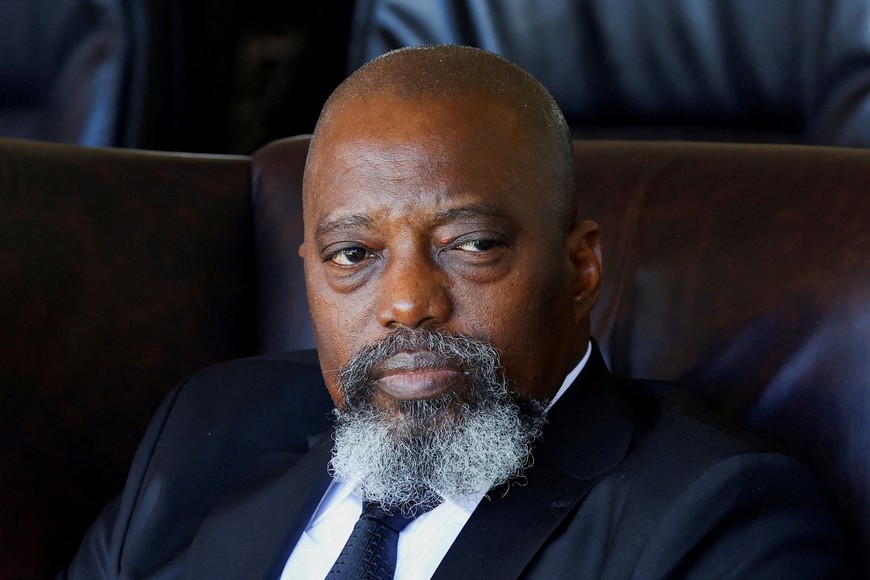 FILE PHOTO: Democratic Republic of Congo's former President Joseph Kabila, attends a memorial service of Sam Nujoma, who became Namibia's first democratically elected president, in the capital Windhoek, Namibia, February 28, 2025. REUTERS/Siphiwe Sibeko/File Photo
