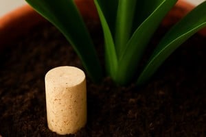 Los corchos de vino actúan como aislante natural en el sustrato de las plantas.