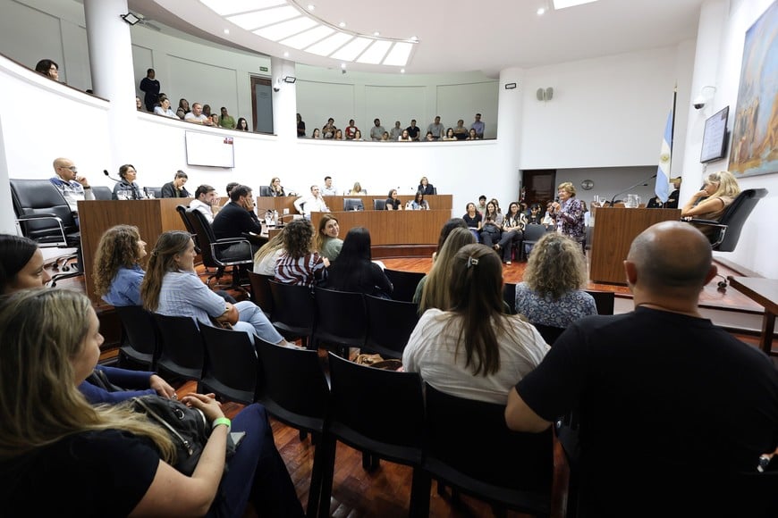 El recinto del Concejo se llenó de padres y educadores. Foto: Gentileza