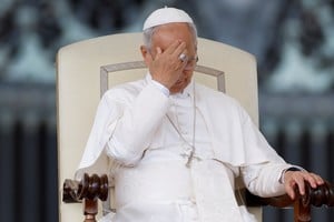 Pope Leo XIV reacts on the day he holds a general audience at Saint Peter's Square at the Vatican, October 1, 2025. REUTERS/Remo Casilli