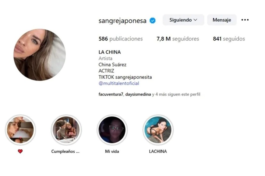 El cambio en la biograf{ia de la actriz.