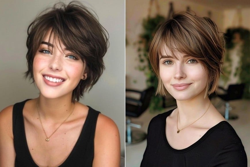 Pixie largo, un corte versátil y atrevido que realza los rasgos faciales.