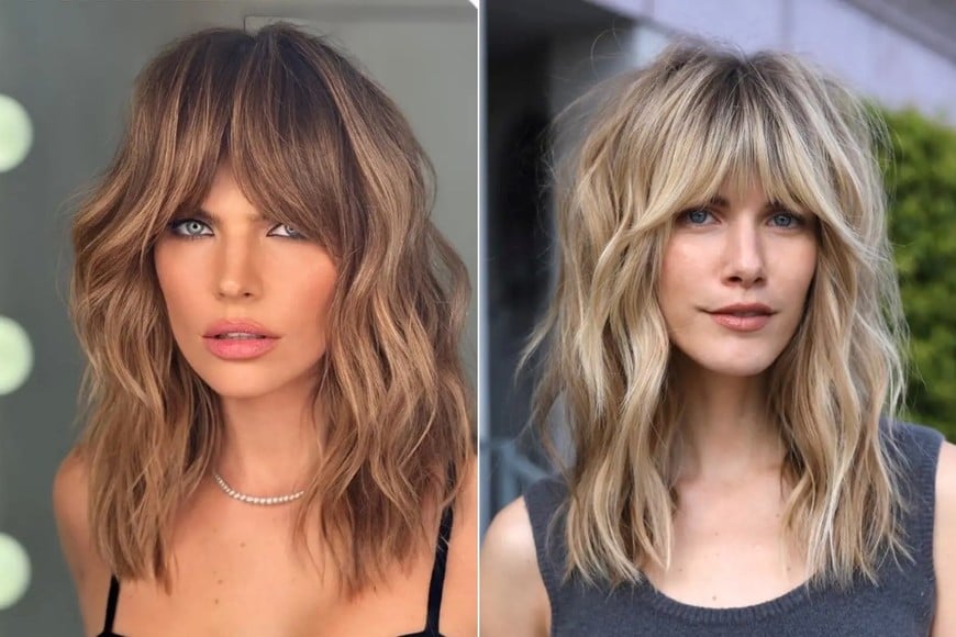 Shag con flequillo para un estilo fresco y desenfadado.