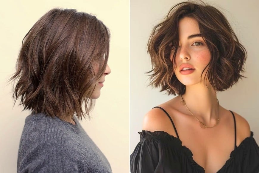 Bob texturizado con puntas desestructuradas para un look moderno.