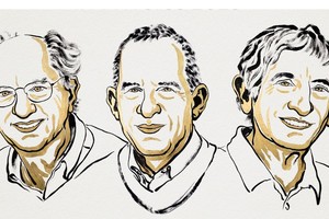 John Clarke, Michel H. Devoret y John M. Martinis. Crédito: Premio Nobel